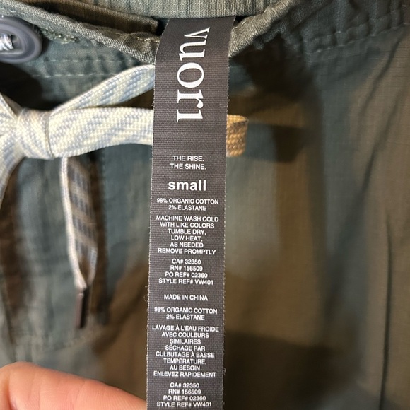 NWT VUORI Ripstop Cargo Pants- Army Green/
Size Small - Picture 9 of 11